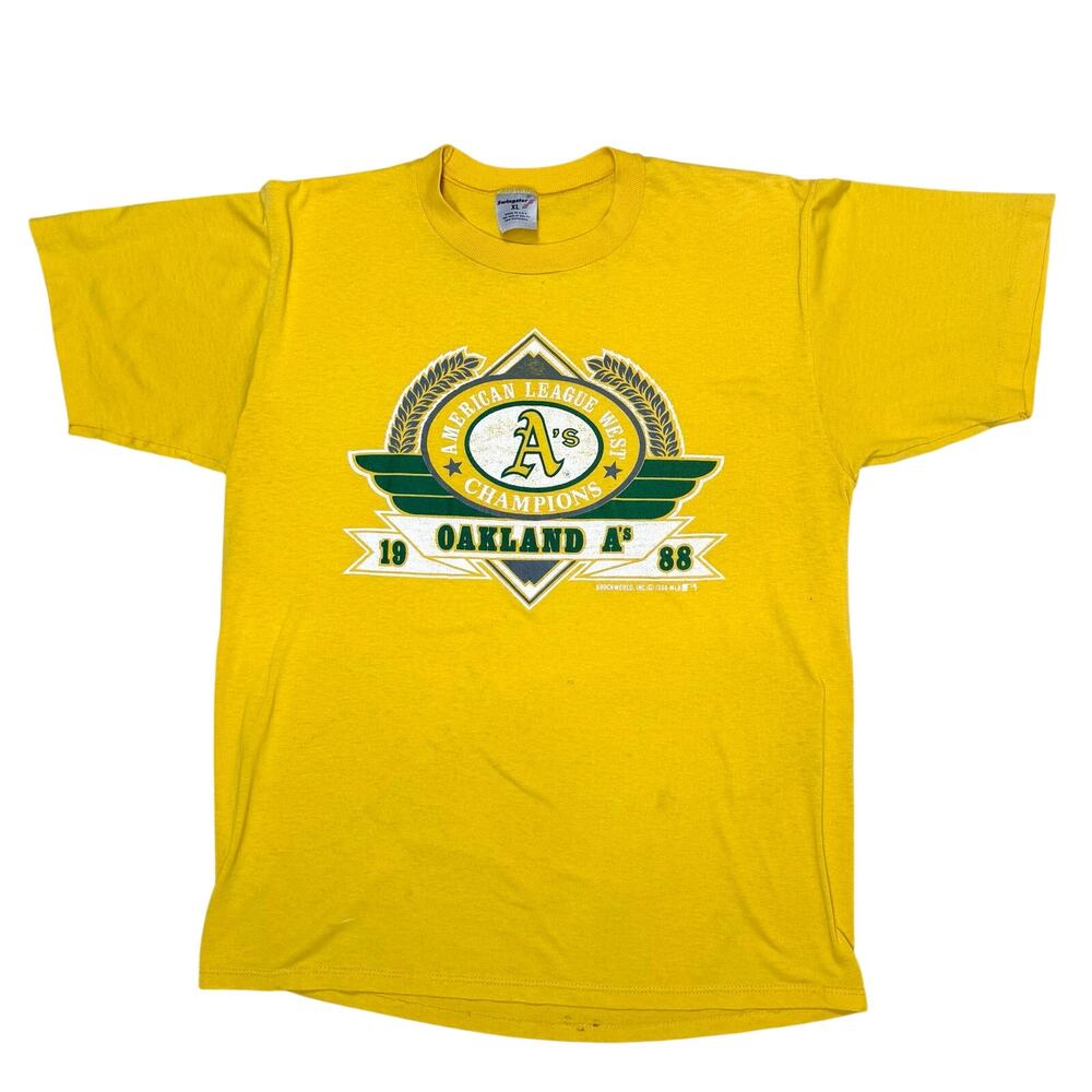 Vintage 1988 Oakland A's Swingster T-Shirt Mens Size XL MLB Graphic Tee